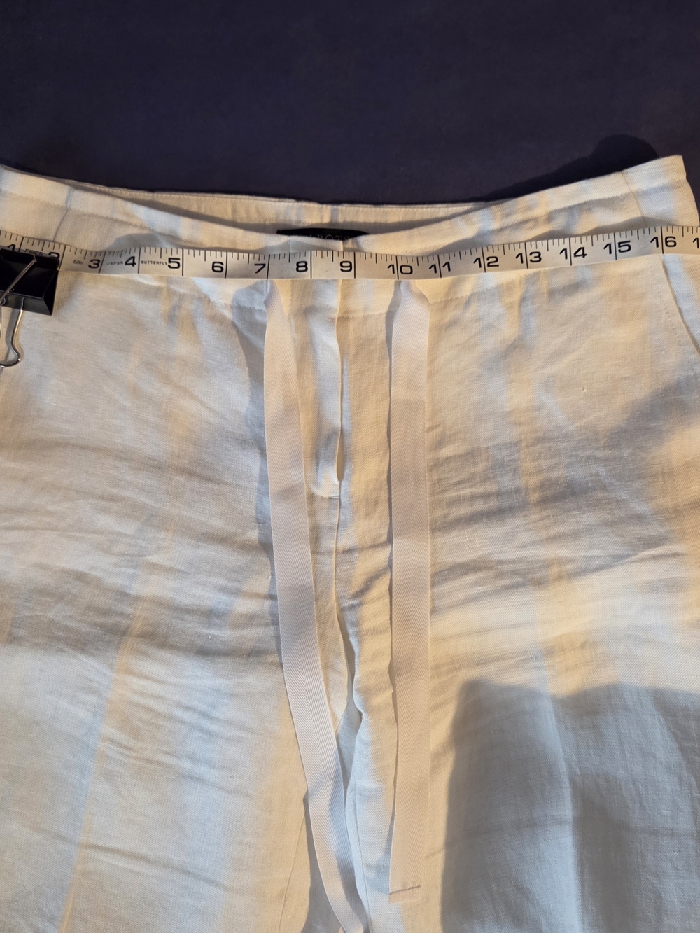 Talbots Off-White Wide-Leg Linen-Blend Pants - Picture 4 of 6